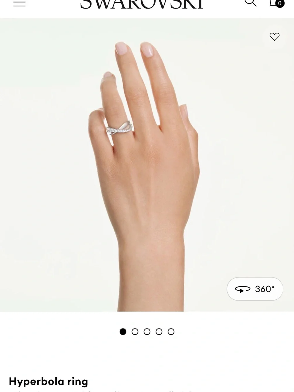 Swarovski Silver Crystal Crossover Ring
